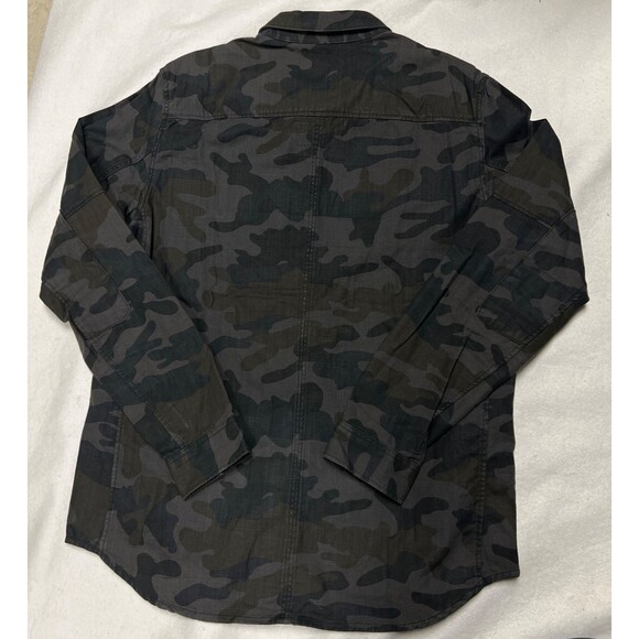 G-Star Raw Rackler Camo Men's L Long Sleeve Snap Up Tactical Shirt Zip Pocket - Picture 9 of 11